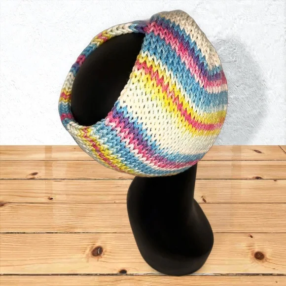 Handmade Knit Twist Ear Warmers Handcrafted Headband Flapper Girl - Picture 5 of 9